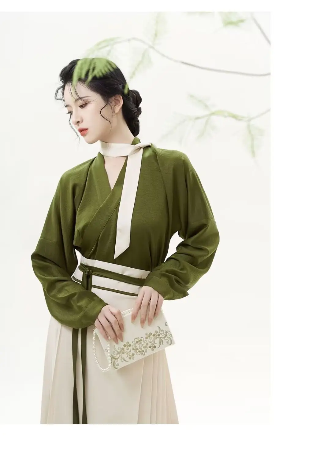 Hanfu ชุดกระโปรงหน้าม้า2ชิ้น/เซ็ตแบบดั้งเดิมของจีนแขนเครื่องบิน