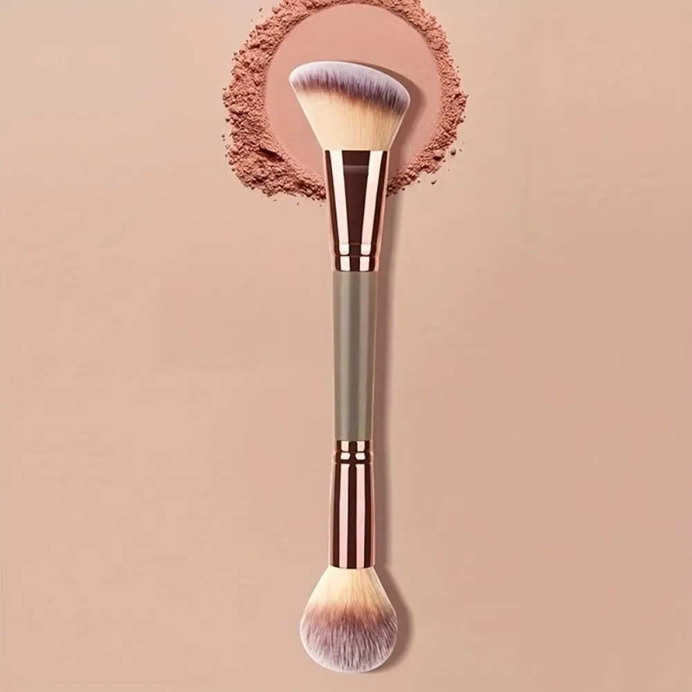 1Pc 2in1 Contour Blush Brush Setole in nylon morbido Manico in ABS per tutti i tipi di pelle Viso Guancia Trucco Kit di strumenti professionali in polvere