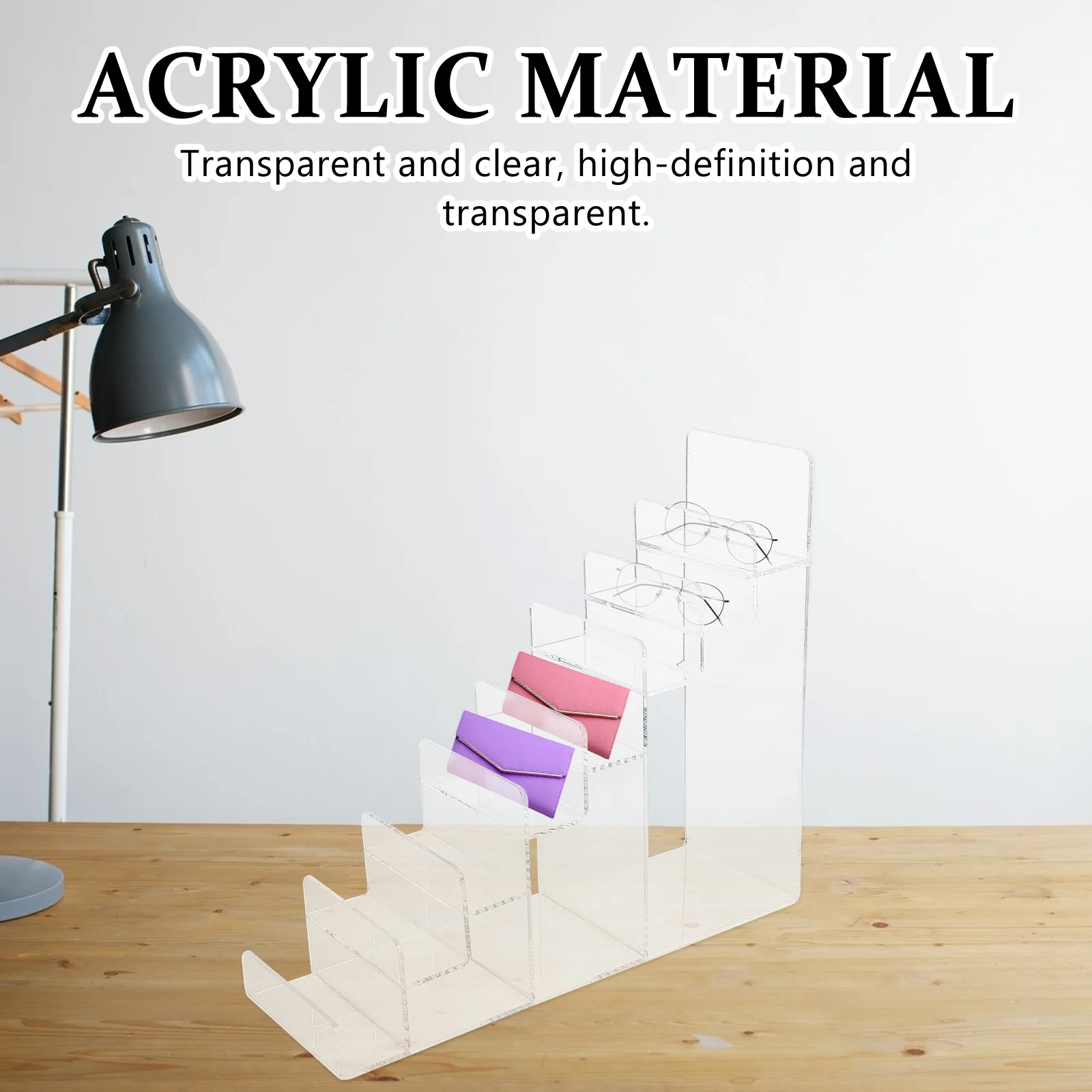 Acrylic Wallet Rack Multi-Tier Display Stand Clear Organizer Storage Desktop Holder Purse Glasses Jewelry Display Rack