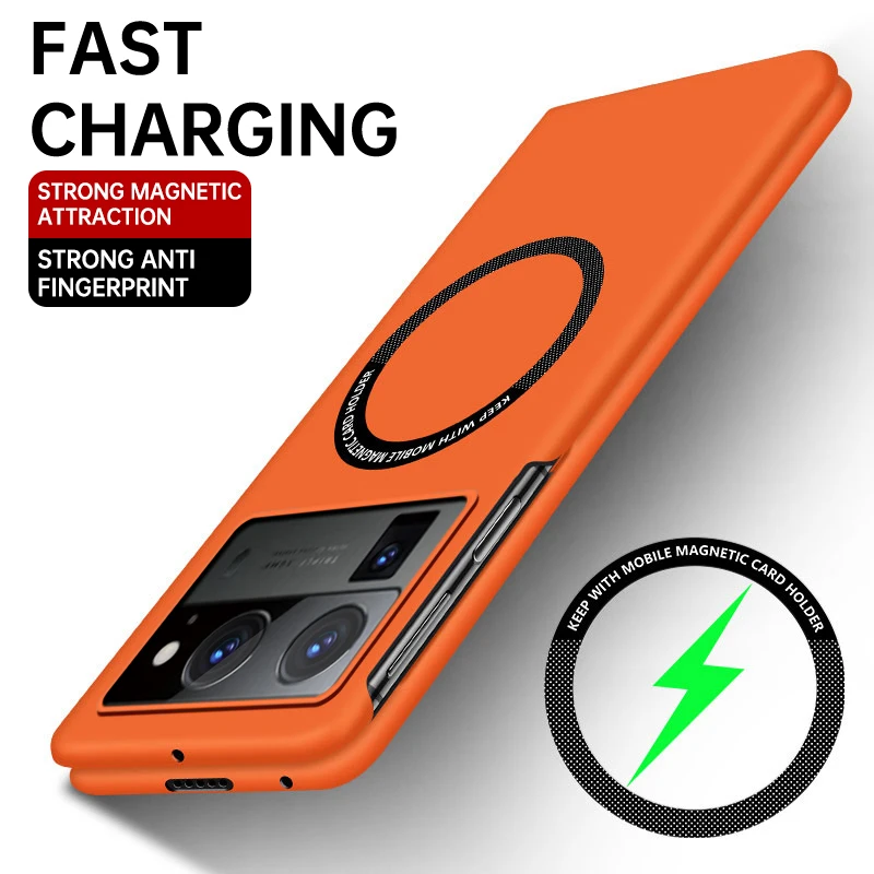 Magnetic Phone Case for Tecno Phantom V Fold2 Fold 2 5G AE10 Lightweight Thin Frameless Matte Hard PC Foldable Screen Back Cover