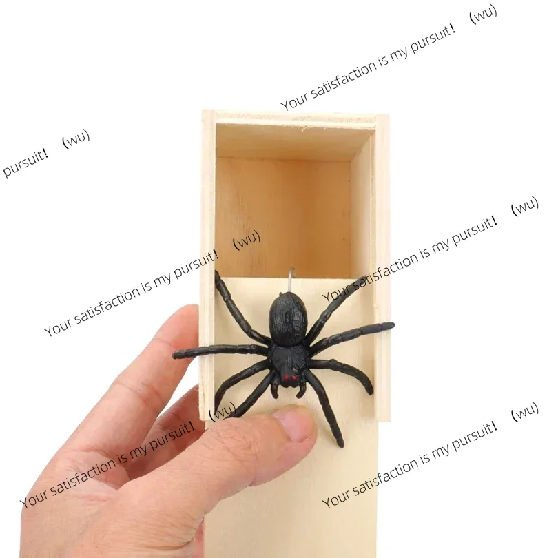 ZOCI-Funny Spider Jump Scare Box - Wooden Prank Toy for Office & Friends - Hilarious Trick Gadget