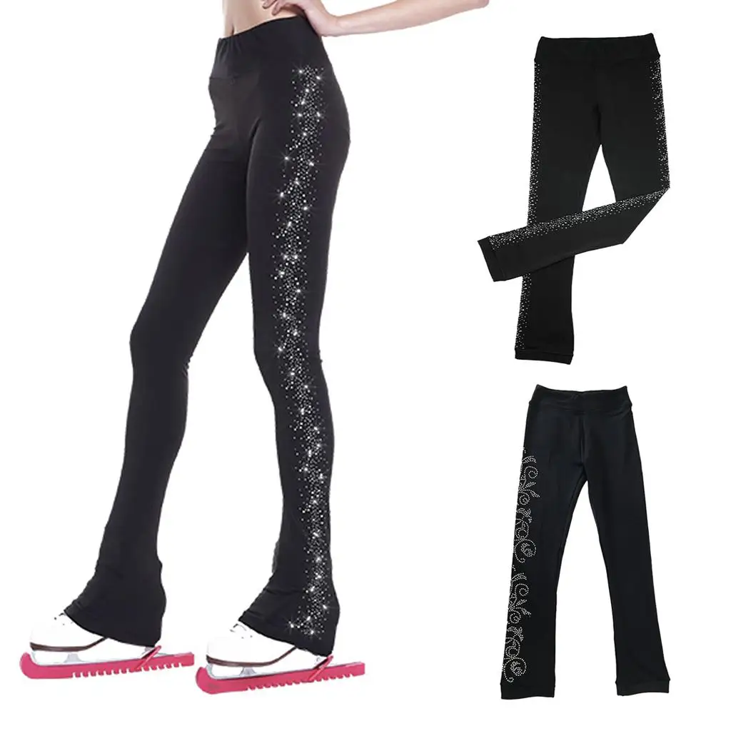 Pantalon d'entraînement de patinage artistique pour femmes, collants chauds Smile, leggings