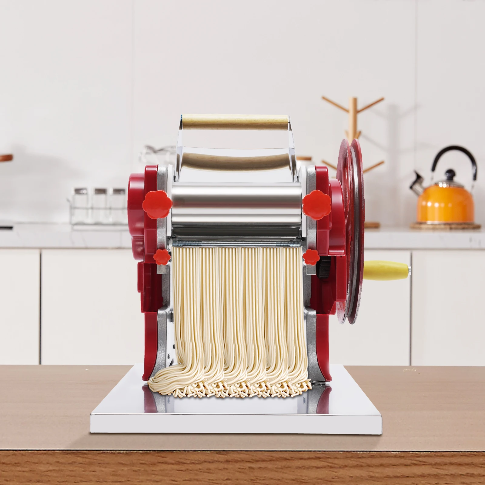 Imagem -02 - Manual Noodle Dumpling Wrapper Machine Stainless Steel Pasta Maker Spaghetti Dough Home Kitchen