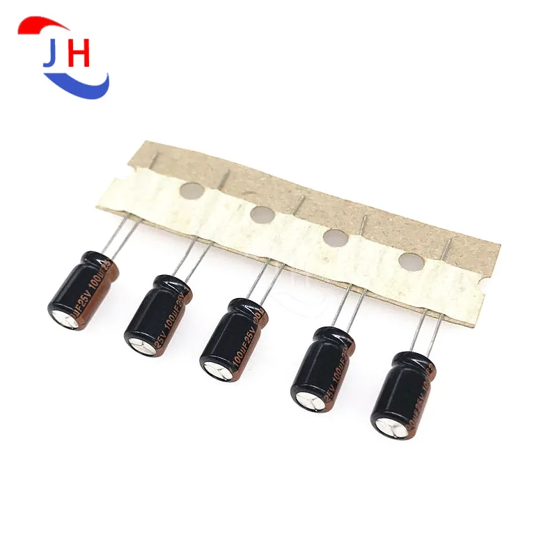 10PCS Aluminum Electrolytic Capacitor 25v100uf 6*11 RXK High Frequency Low Impedance 105 Degrees 25V 100UF