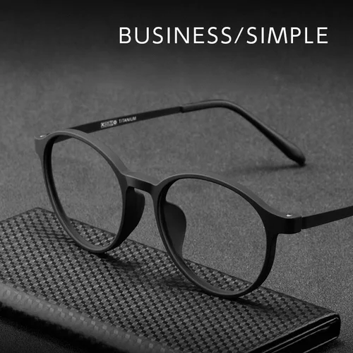 Imagen 2 del producto ENTITY-gafas redondas TR90 de aleación de titanio ultraligeras para miopía, montura para gafas graduadas ópticas para miopía, montura para hombres y mujeres