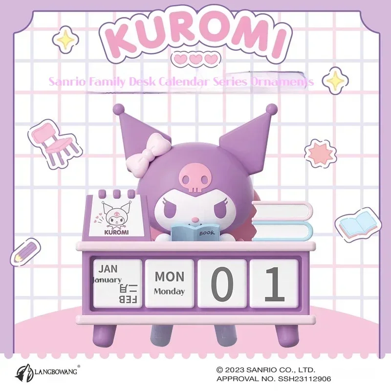 Série de calendrier de bureau Sanurgente Pochacco Kuromi, figurines d'action Kawaii, modèle à collectionner, ornements de bureau, cadeaux de Noël pour enfants