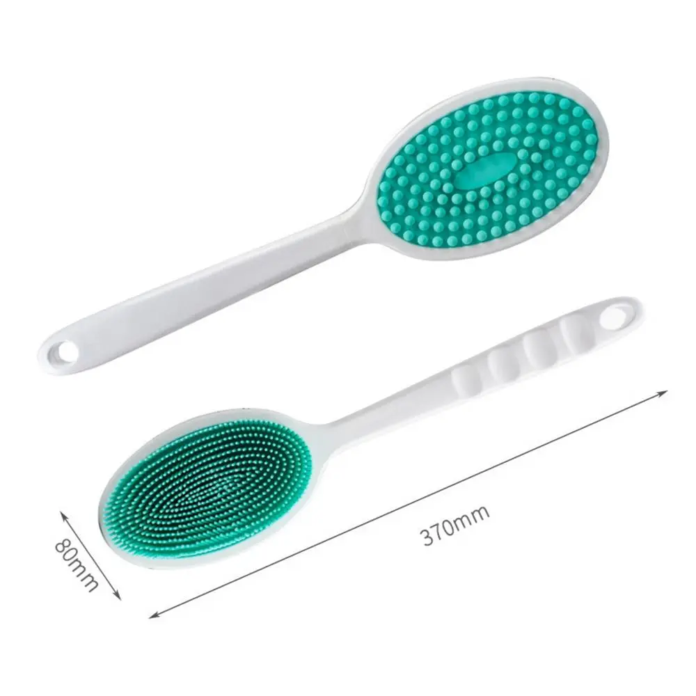 Double-sided Shower Body Brush Silicone Scrubber Brushes With Handle Exfoliating Scrub Skin Massager Exfoliation Bathroom Brush