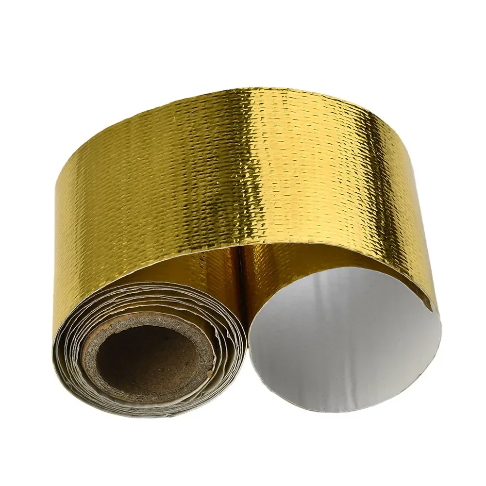 

1 Roll Heat Shield Wrap Tape Gold Thermal Exhaust Tape Air Intake Heat Insulation Shield Wrap Waterproof 120 X 5cm Exhaust Parts