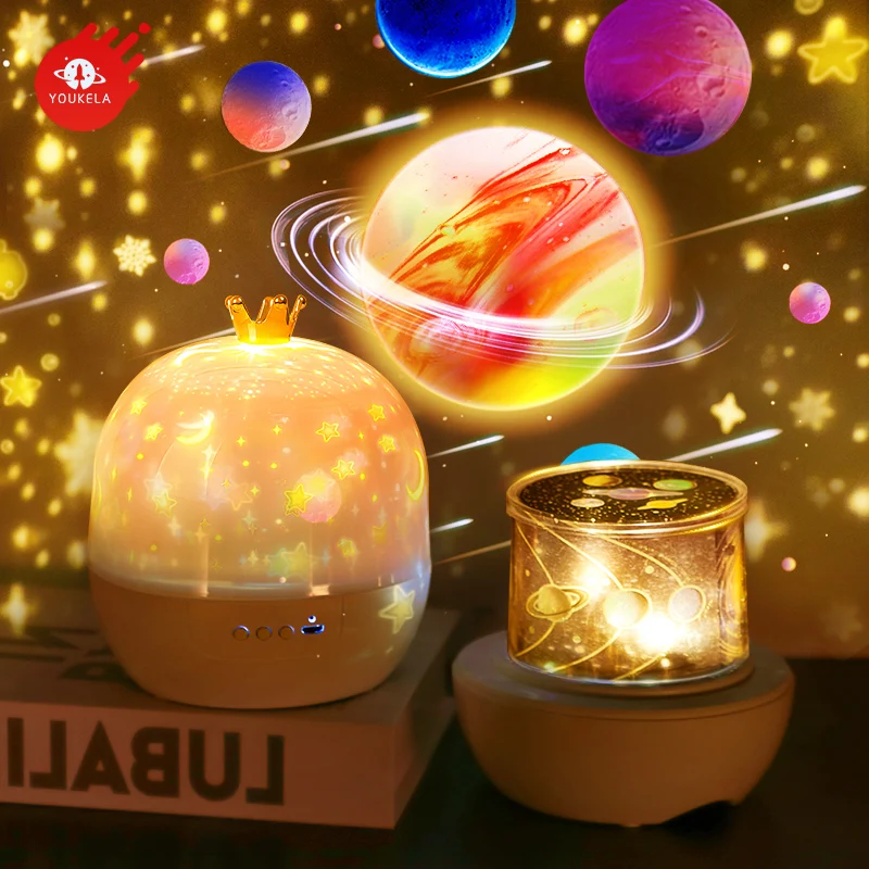 Imagem -02 - Led Rotating Night Light com Bluetooth Music Speaker Oceano Galaxy Starry Sky Projeção Atmosfera Light Crown Decoração do Quarto