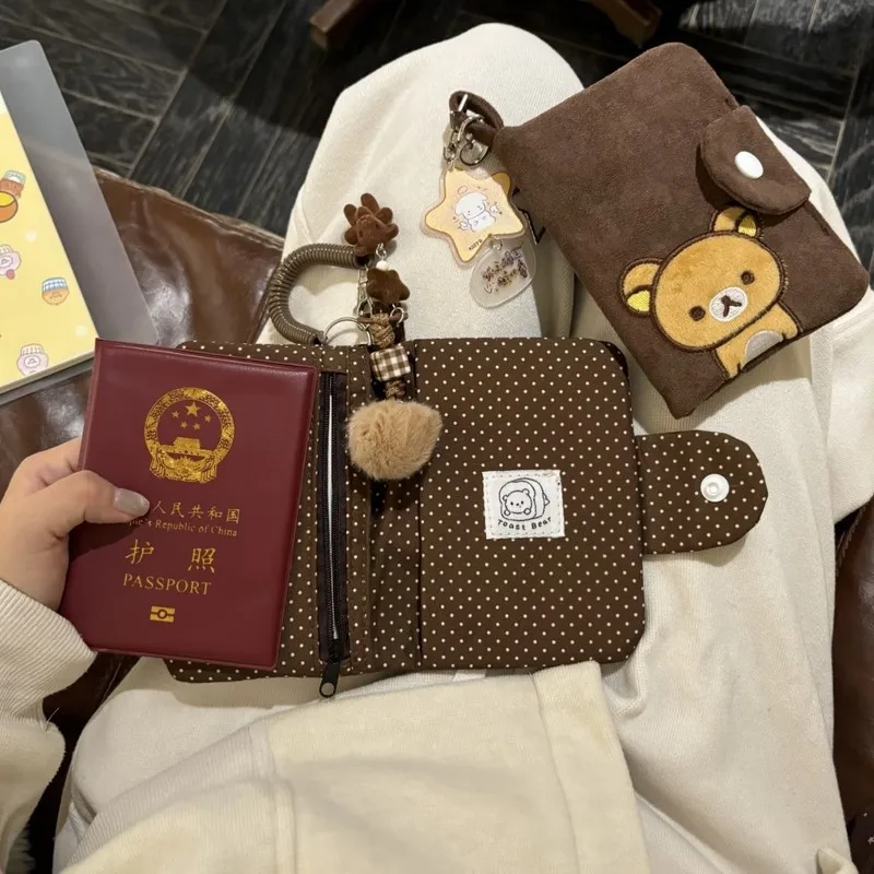 2026 Rilakkuma Damen Kartenhalter Dokumentenorganizer Führerscheinhülle Mini-Geldbörse Kartenetui Münzbeutel Tragbare Tasche Ohne Anhänger