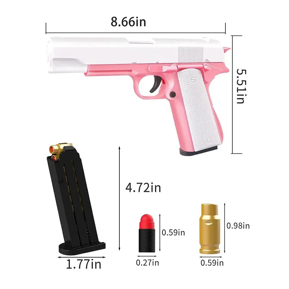 Toy Guns Ball Blaster With Soft Bullets Toys Foam Blaster Shooting Games Education Toy Model For 6,7,8,9,14+ Kids