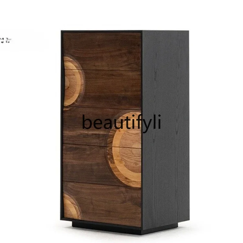 

Star ring chest/French retro solid wood chest simple locker living room against the wall storage