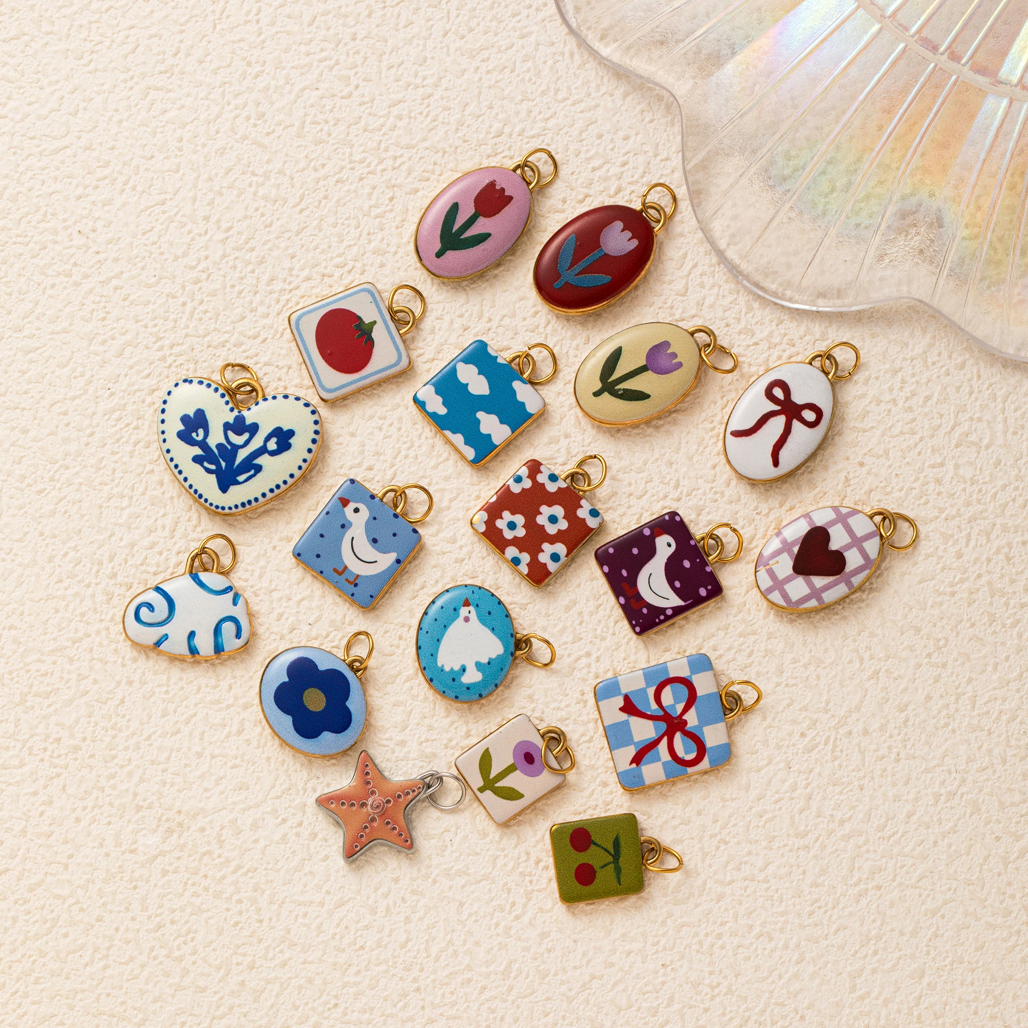 

Модный кулон-подвеска в виде цветка, банта, звезды и облака, аксессуар для рукоделия, комплектующие для изготовления украшений в стиле «Дофаминовое облако»