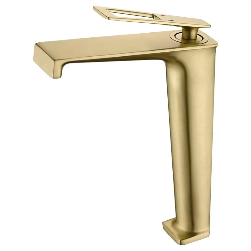 

*All-copper brushed gold hot and cold faucet Undercounter basin Bathroom cabinet Toilet washbasin faucet