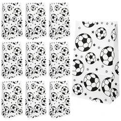 10pcs Soccer Party Gift Candy Bag Kraft Paper Cookie Biscuit Packing Bags Sport Football Theme Birthday Party Decoration Supply