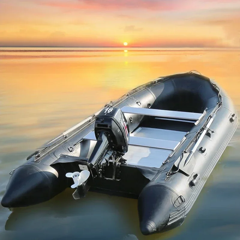 

Light Weight 4-8 People Inflatable Boat Boat Black Big Size Customized 4.2m Boat Rib Hypalon