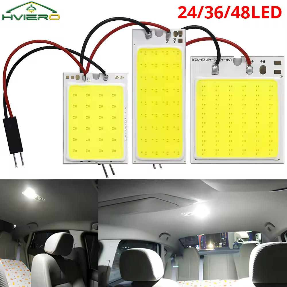 2pcs t10 dc 12v לבן 16/24/36/48smd cob הוביל קריאה אוטומטית lamping פאנל תאורה תאורה פנימית תאורה