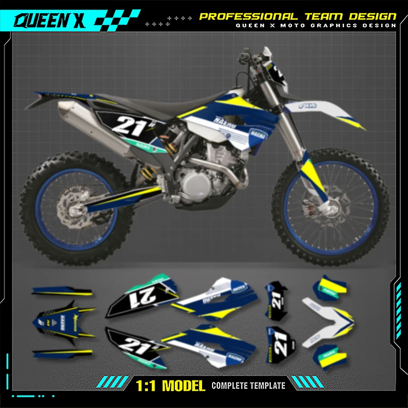 

Queen X MOTOR мотоциклетные графические фоновые наклейки, комплект наклеек для HUSABARG TE 125 250 300 FE 250 350 450 501 2013 2014