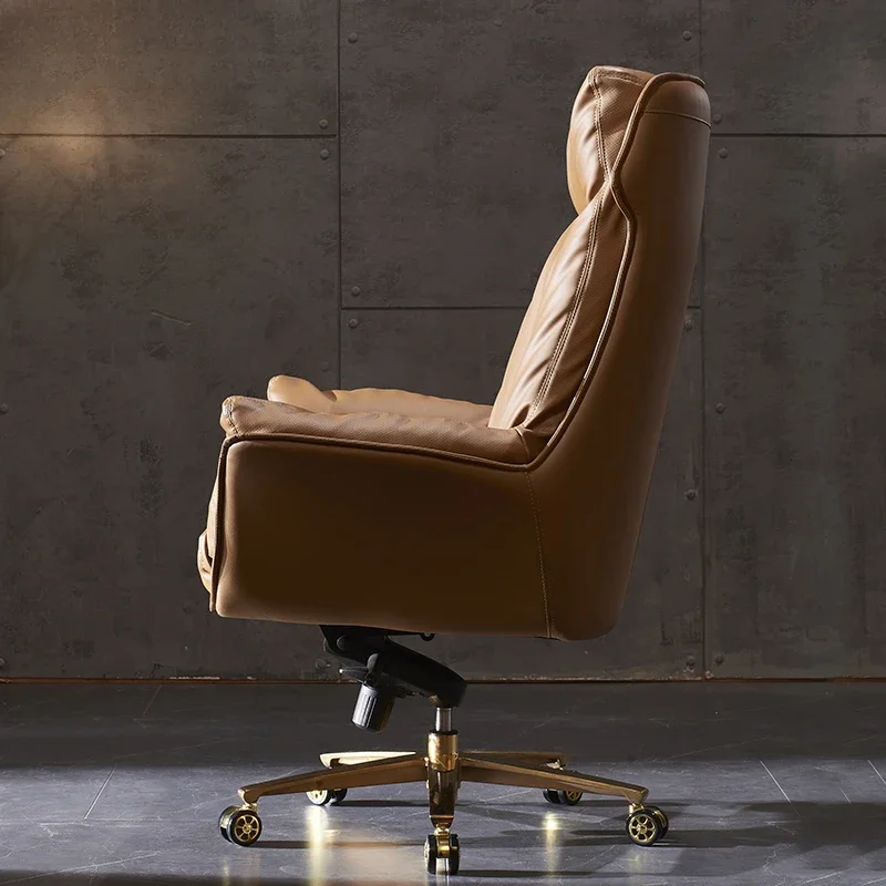 Nordic Luxury Leather Boss Office Chairs Lounge Comfort Sedentary Study Office Chairs Design Commerce Home Furniture Sillas FYOC