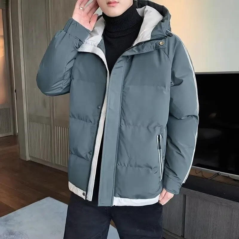 

Thiened Pure Color Мужская пуховая куртка Jaet Winter Warm ort Sle Спецодежда Пальто Модная брендовая молодежная толстовка с капюшоном для домашнего использования Long Sve