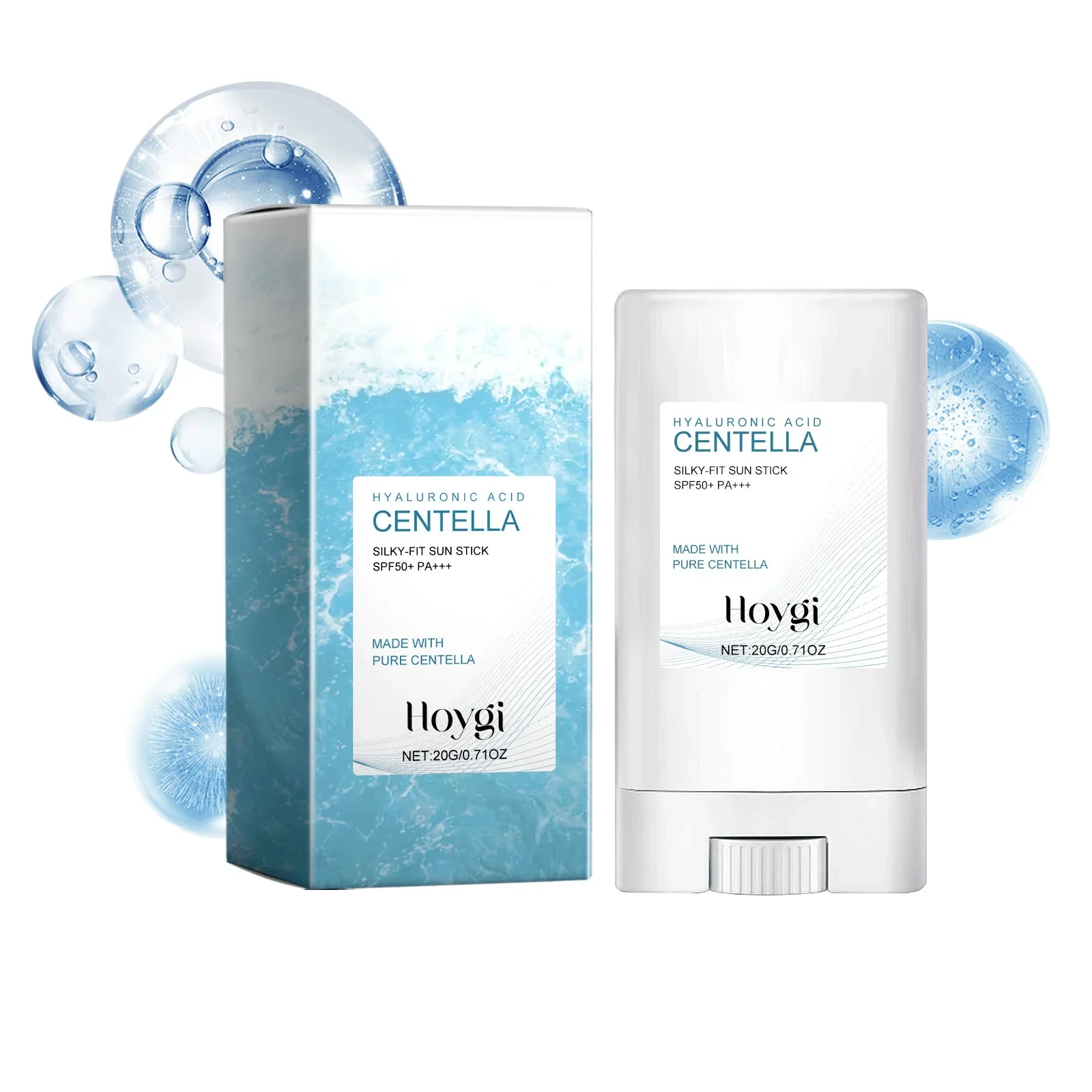 

Hyaluronic Acid Sunscreen Stick SPF50 UV Protection Mild Moisturizing Refreshing Non-sticky Isolation Cream for Face & Body