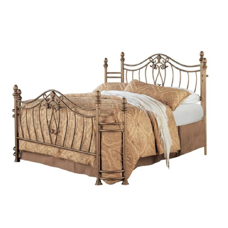 LMM European iron frame wrought iron bed American retro princess high-end double bed 1.8 meters