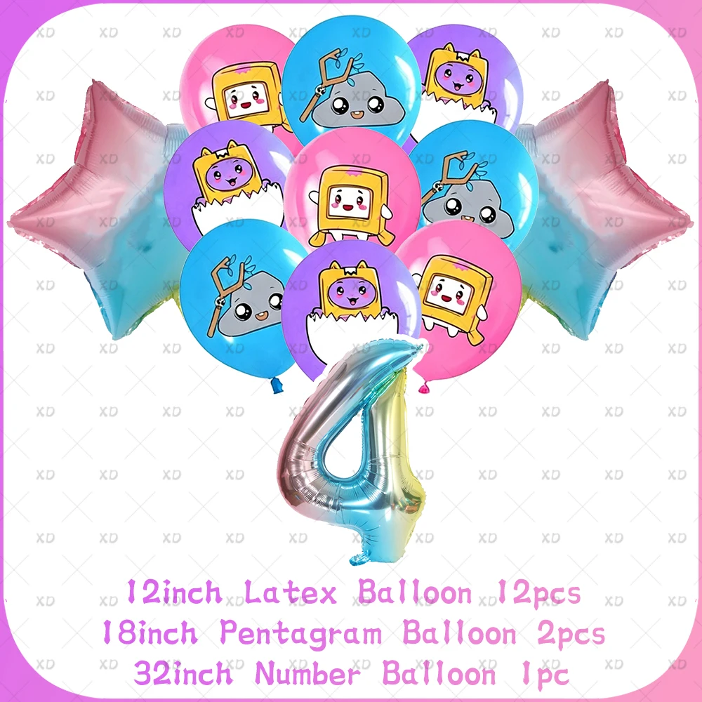 Cute Lankying Boxes Theme Birthday Party Decoration Set