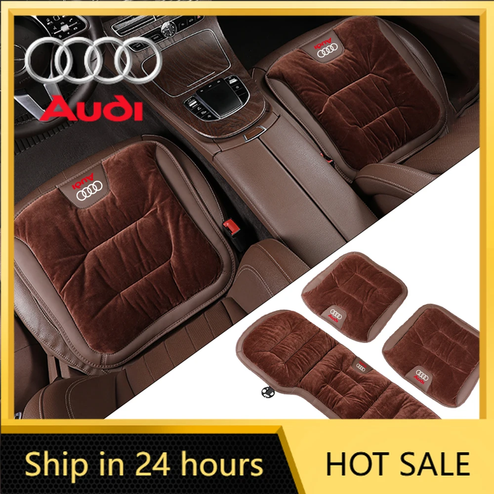 

2026 Hot For Audi Flannel Car Seat Cushion Winter Warm Front Rear Seat Pad Accessories For Audi Sline Quattro S TT A1 A3 A5 A7 A
