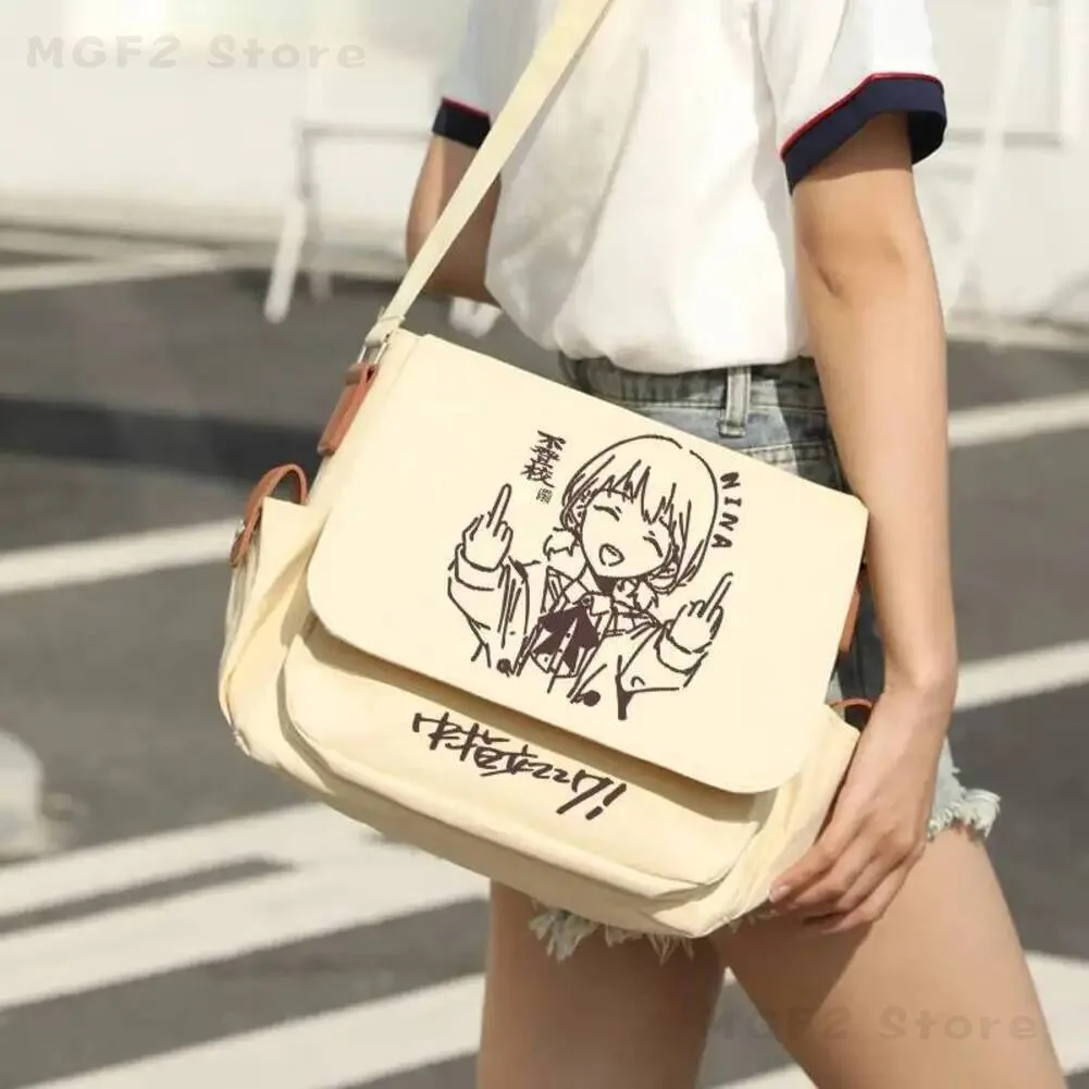 

Anime Band Girls Cry ISERI NINA Fashion Canvas bag Unisex Shoulder bag Cosplay Student Messenger bag Itabag Gift