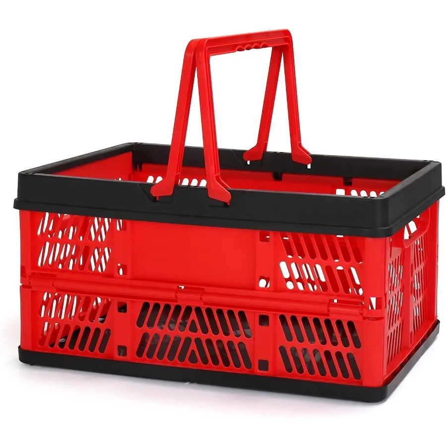

Plastic Storage Crate Collapsible Crate for Storage Stacking Folding Storage Basket Collapsible Shopping Basket Car Storage Bas