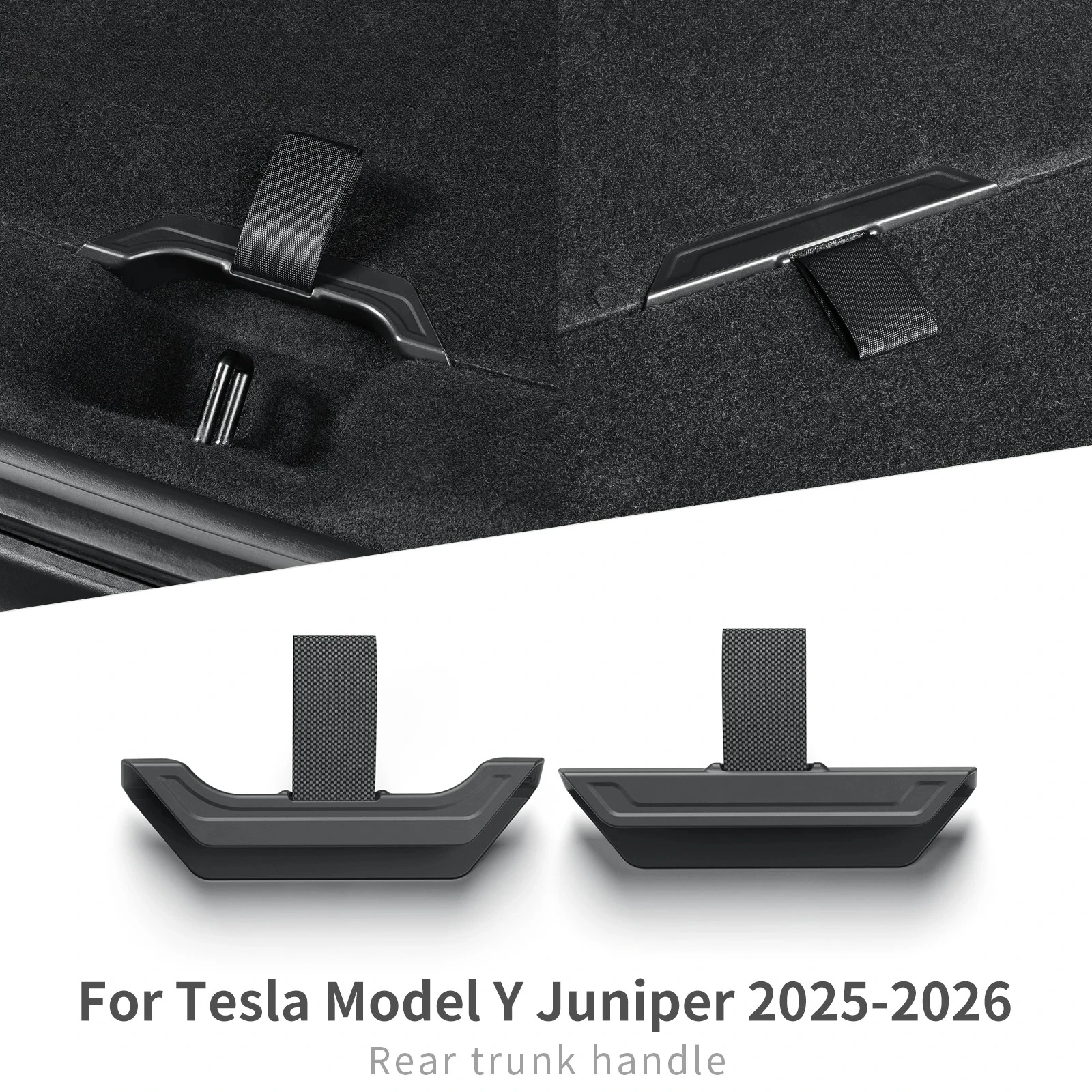 For Tesla Model Y Juniper Launch 2025 2026 Rear Trunk Lid Pull Strap Drawstring Rope Open Cover Handle Organizer Car Accessories