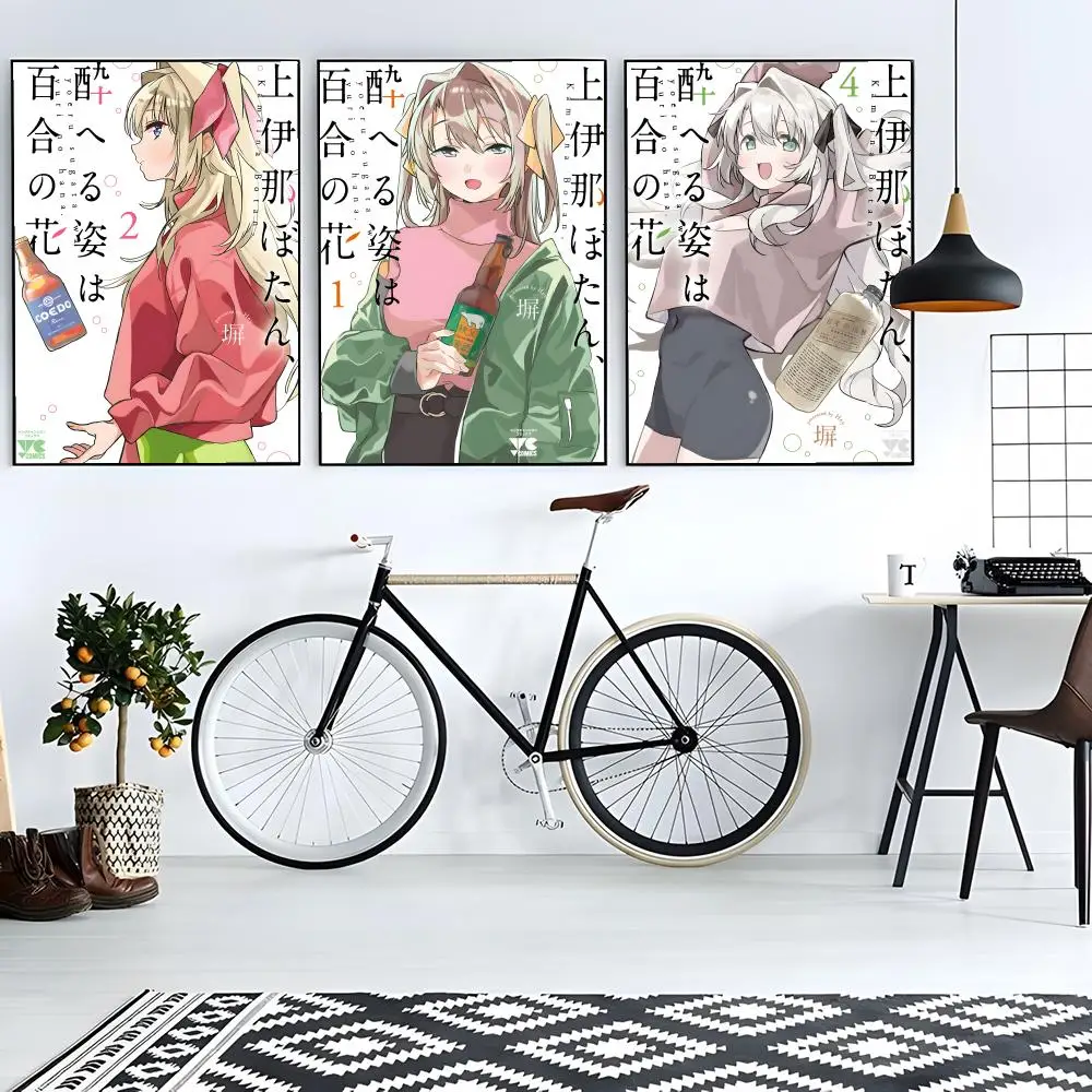 anime yuri K-Kamiina Botan Yoeru Sugata wa Yuri no Hana Poster retro art restaurant bar decoration