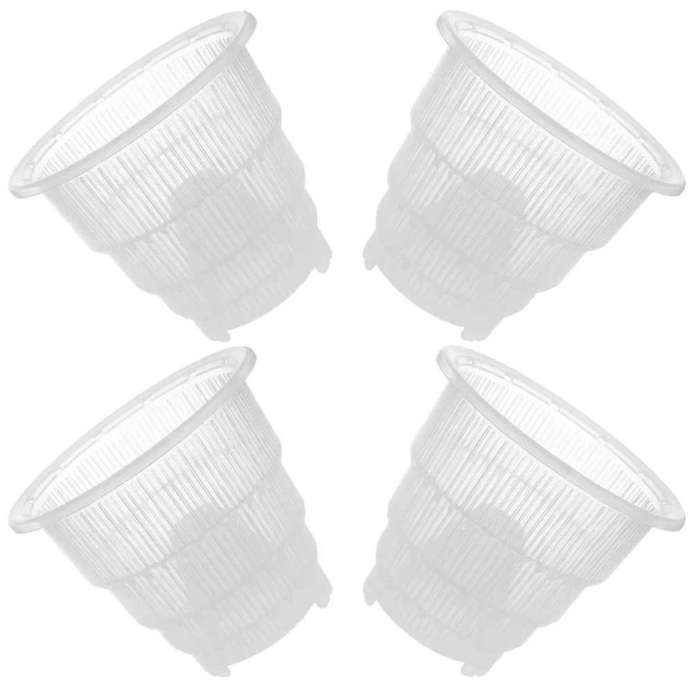 

4pcs Orchid Pots Transparent Plastic Planting Containers With Ventilation Holes For Indoor Gardening Nursery Flowerpots Garden