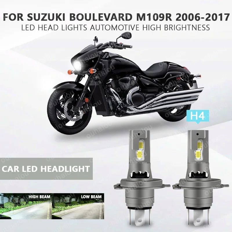 

2PCS CANbus For Suzuki Boulevard M109R 06-17 H4 HS1 9003 Motorcycle LED lens Headlight Hi/Lo Beam Bulb Super Bright 6800LM White