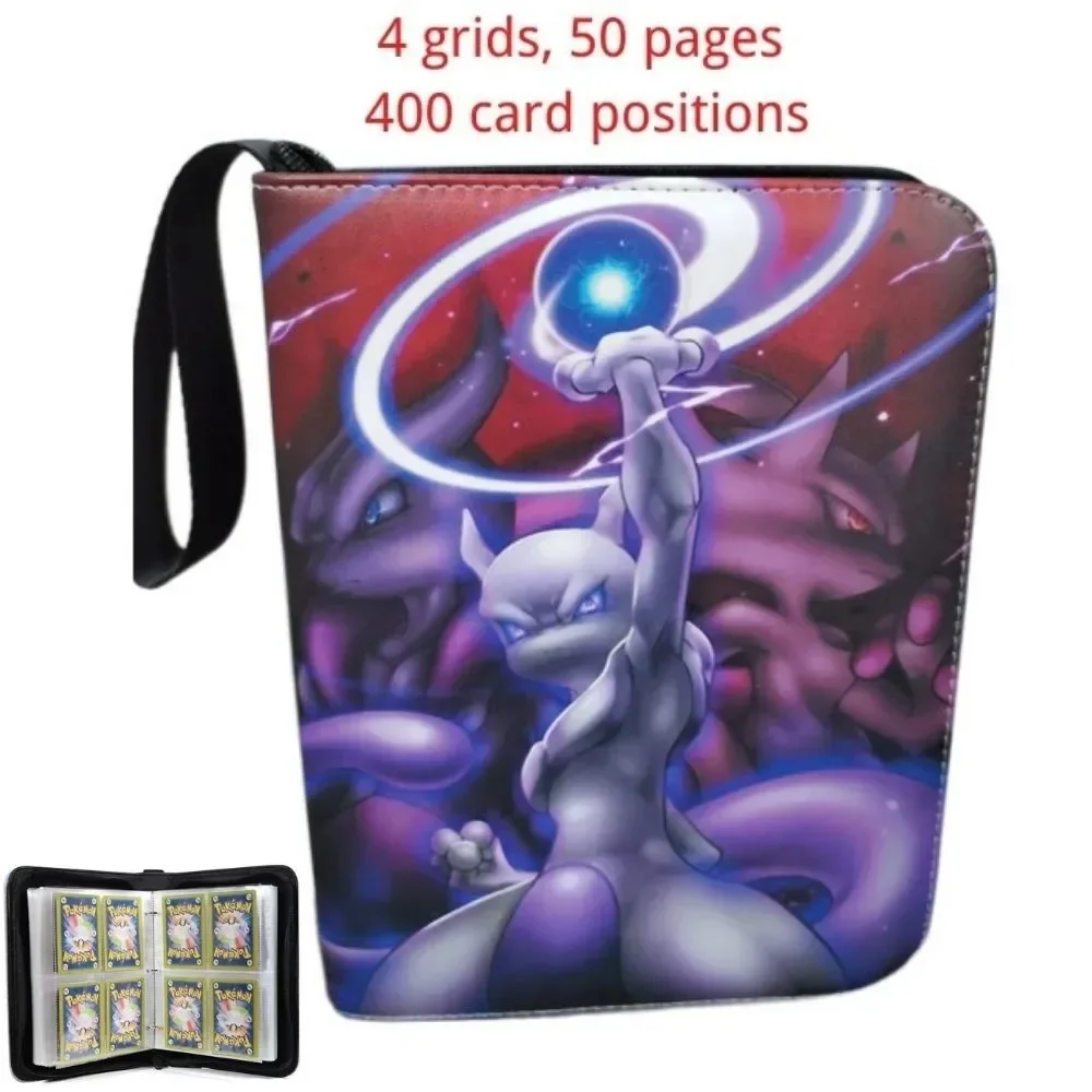 

400pcs Board Game TCG Card Album Binder Photocard PU Zipper Photo Album Carte Holder Collection Folder Letters Anime Card Book