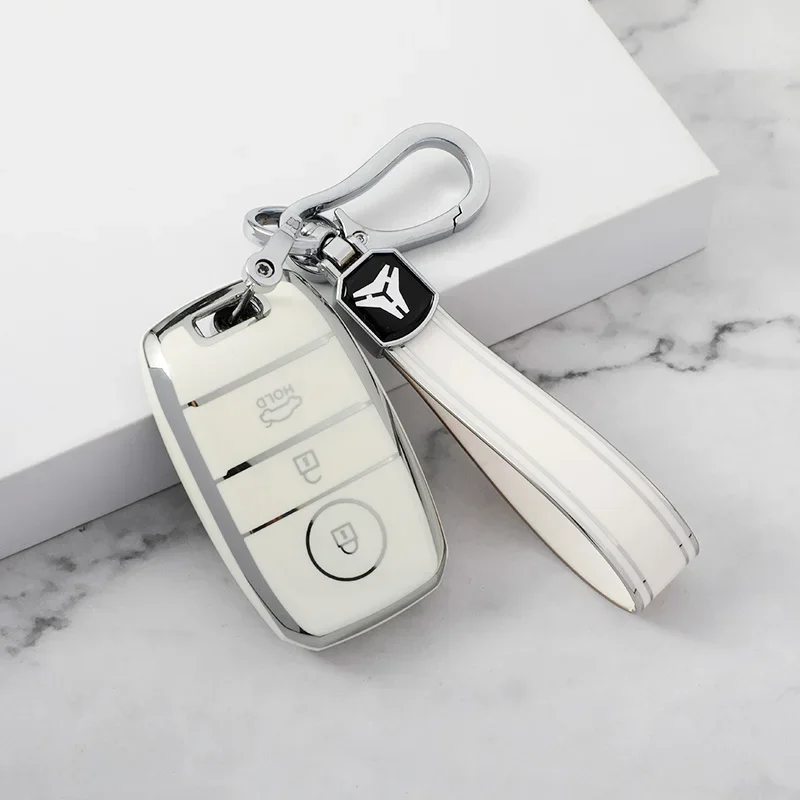 3 BOTTONS Silver Tpu Car Key Case Cover for Kia Rio 3 Sportage 3 4 Ceed Optima Sorento XM FL Cerato KX K2 K3 K4 K5 Soul Sorento