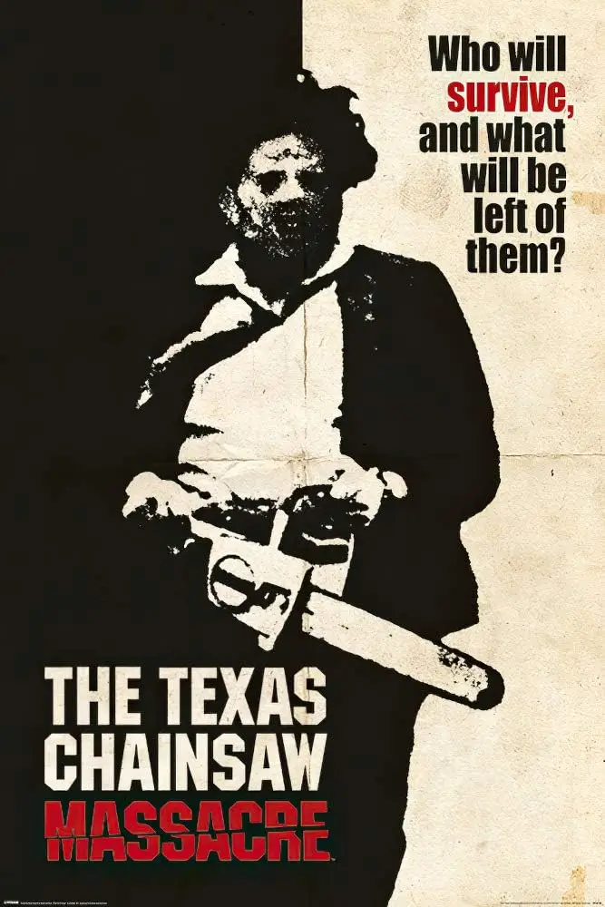POSTER STOP ONLINE - Movie Poster (Leatherface - Who Will Survive...)TIN SIGN-aluminum