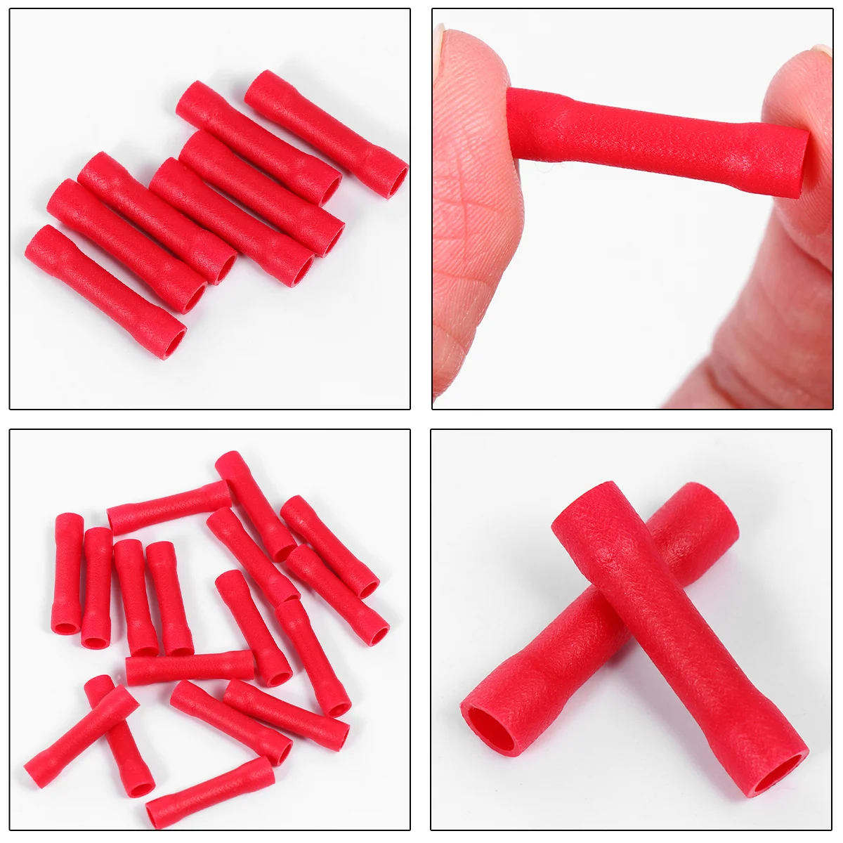 

100pcs 22-16Awg Wire Terminal Splice Connectors Copper Insulated Crimp Butt Terminal For Automotive Wiring Harness Repair Crimp