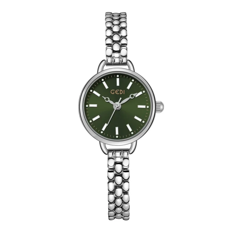 Versione coreana semplice da donna dell'orologio al quarzo impermeabile in lega con cintura fine di alto valore. Orologio da polso premium per studenti