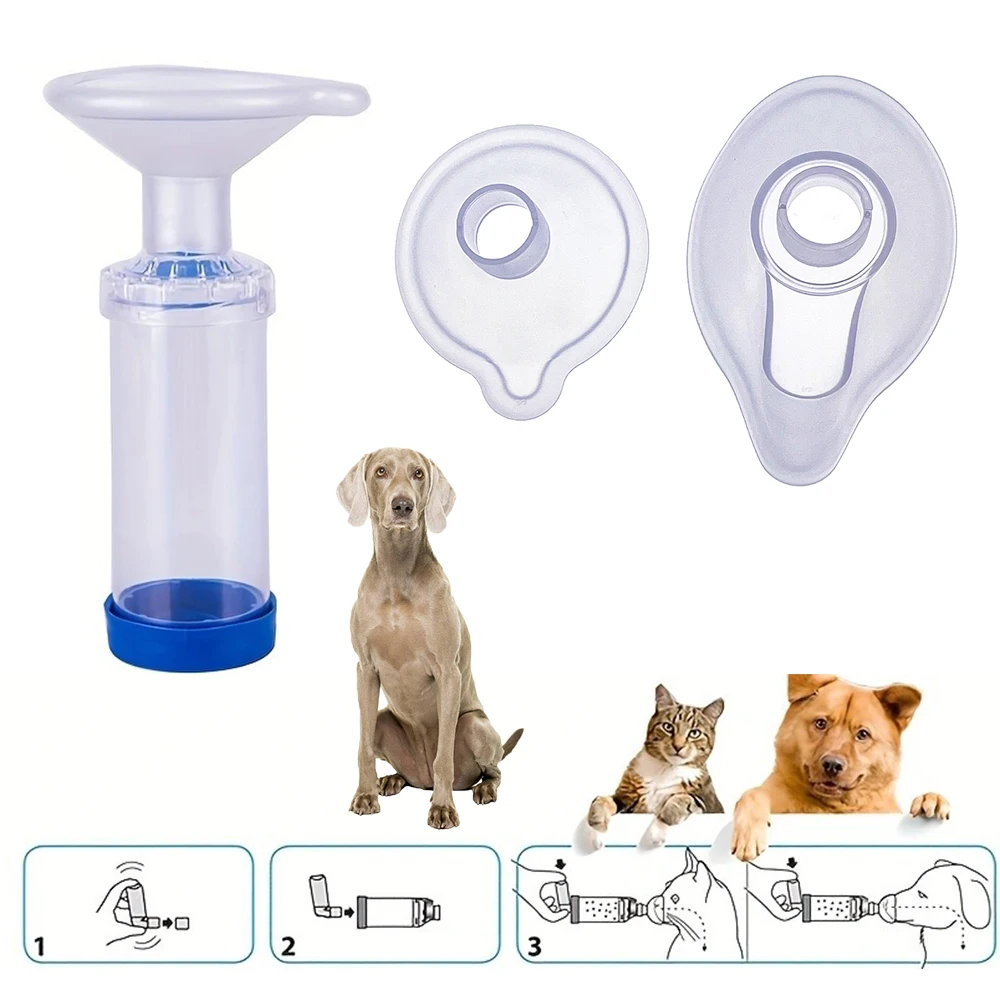 Pet Cat Dog Chamber Aero With Silicone Mask Pet Inhaler Asthma Inhaler Aerosol Small Medium And Large Sizes Medicine Atomizer