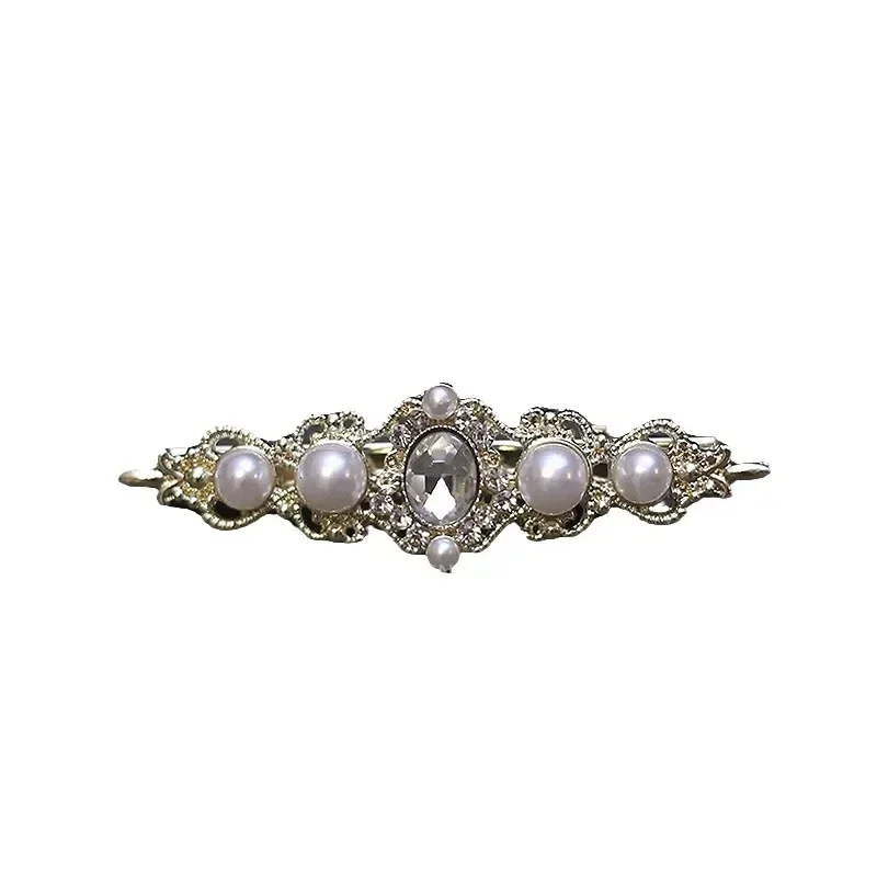 1Pc Luxury Rhinestone Top Clip Back Head Hairpin Exquisite Pearl Flowers Spring Hairpins Elegant Female Fashion Hair Accessories