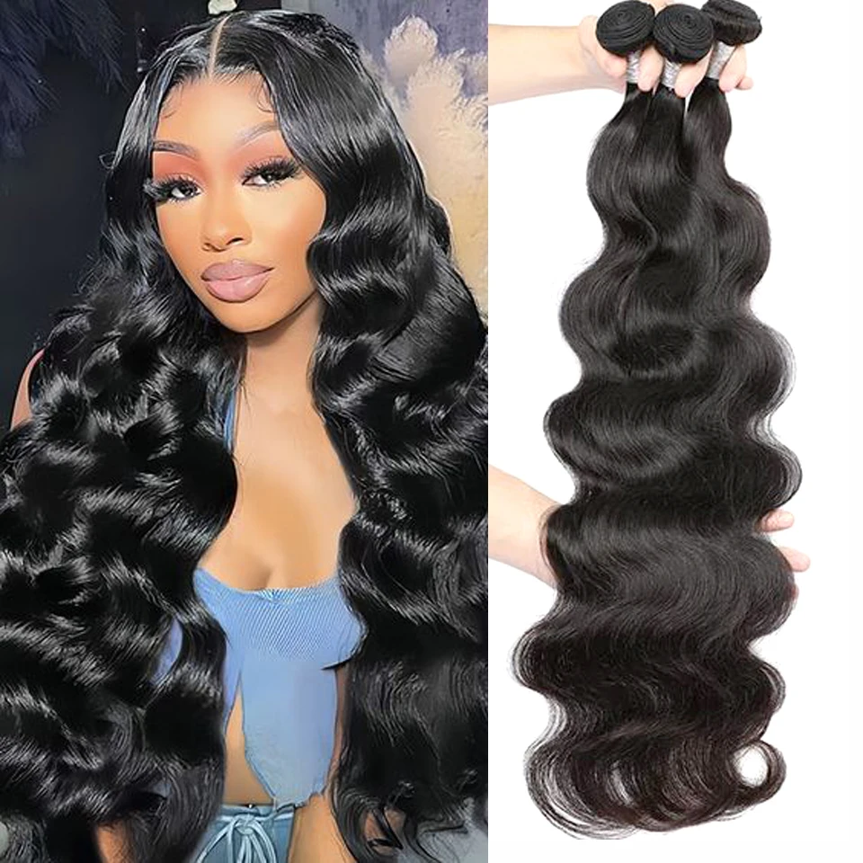 Body Wave 28 30 32 Inch Bundles Brazilian Hair Water Wavy Weave Human Hair Extensions Tissage For Women US Delivery Within 5 Day