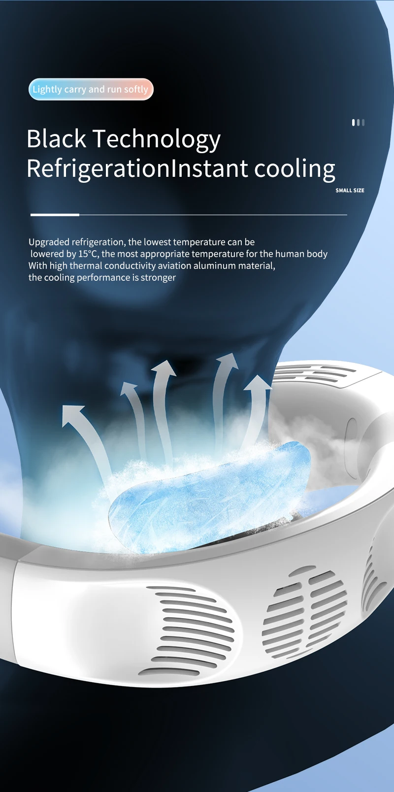 Màn Hình LED 4400Mah Bán Dẫn Ngoài Trời Đeo Giày Lười Treo Cổ Quạt Di Động USB Sạc Không Lá Quạt Làm Mát Không Khí