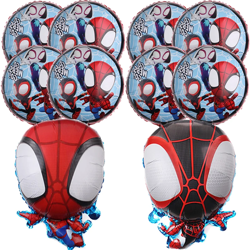 Juego de globos de Spidey y sus increíbles amigos, globo de papel de aluminio de Spiderman para niños, fiesta de cumpleaños, juguetes para Baby Shower, regalos, 4 Uds.