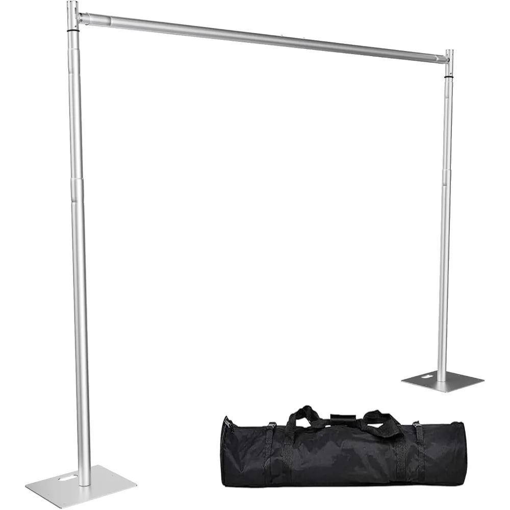 Heavy Duty Backdrop Stand Kit 10x10ft Adjustable Telescopic Pole Frame with Metal Base for Party Wedding Birthday Photography