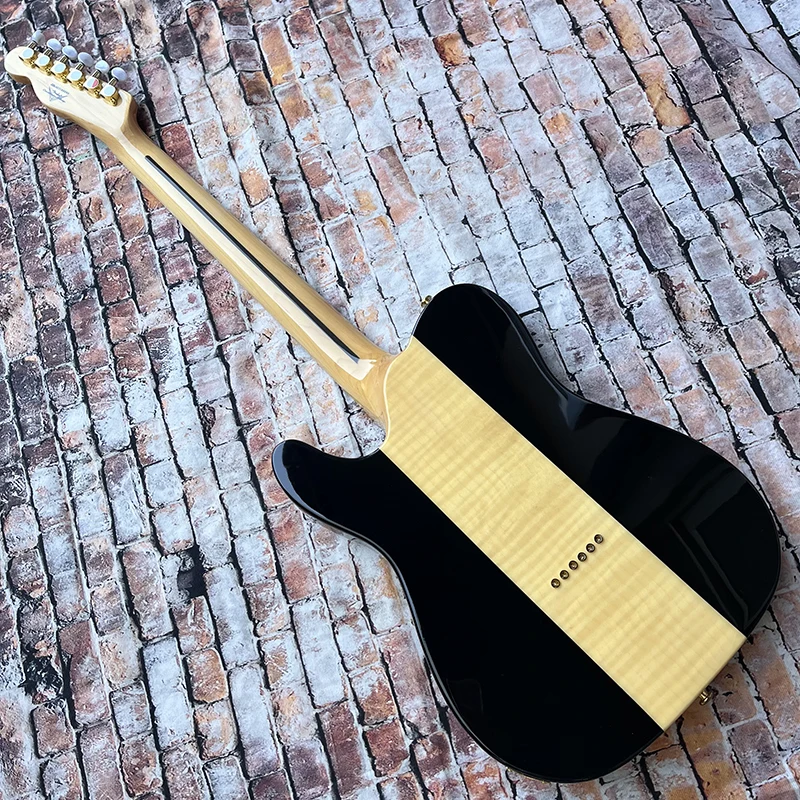 Classic brand electric guitar, made of original solid wood, with tiger skin pattern, quality accessories, free delivery home.