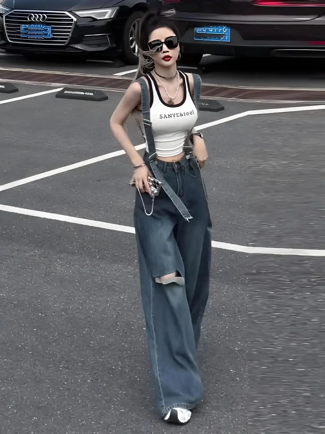 Белые комбинезоны женские асимметричные индивидуальные богемные с кисточками на шнурке черно-серые плавки Femme эстетический гламурный популярный Fly