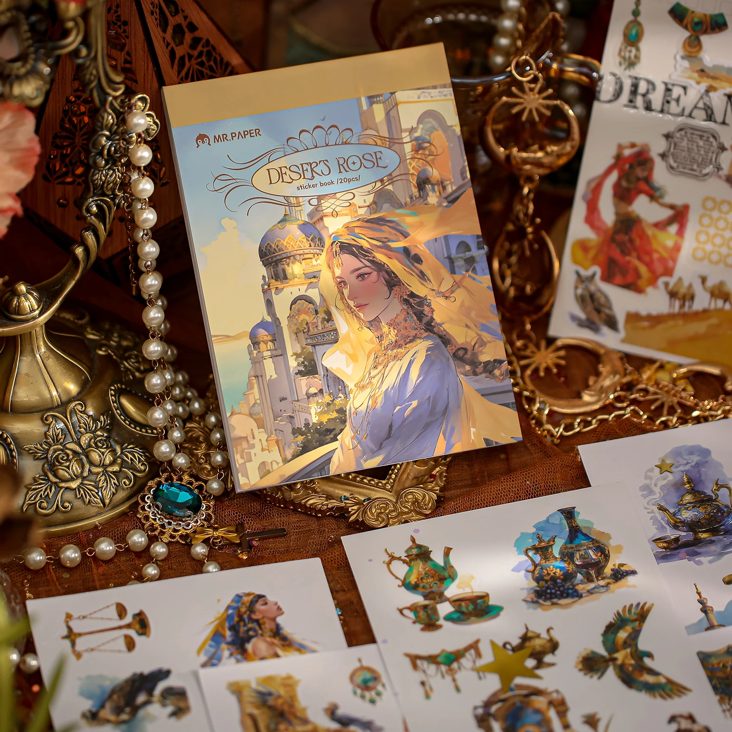 

Mr. Paper 4Style 20Pcs/bag Desert Rose Series Sticker Book DIY Handbook Decoration Scrapbook Album Photo Frame Calendar Phone