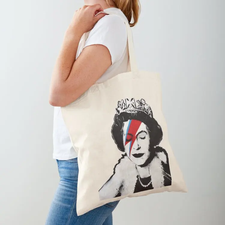

Banksy UK England Queen Elisabeth rockband face makeup original HD Tote Bag cute pouch bag canvas tote bag Women's bags