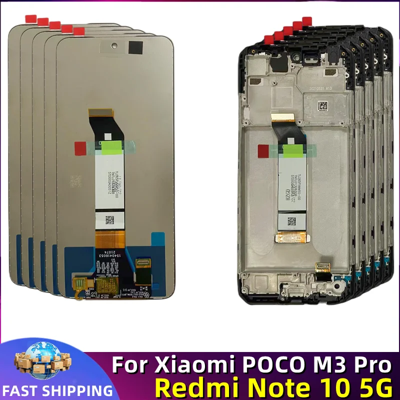 LCD Display Touch Screen Digitizer Assembly Replacement Parts, Original Xiaomi Redmi Note 10 5G POCO M3 Pro, Wholesale Price